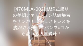 [476MLA-002] 結婚式帰りの美顔ファッション誌編集者をナンパ！！美しいドレスを脱がされ美パイパンマ○コから溢れる大量愛汁！